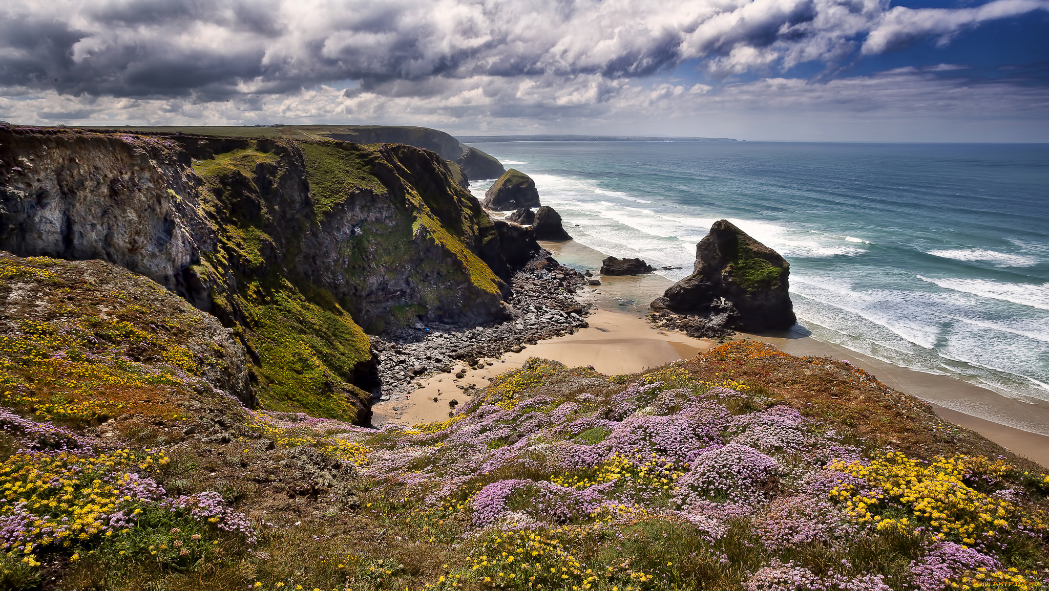 bedruthan, steps, cornwall, england, , , celtic, sea, , , , 